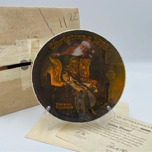 1978 Norman Rockwell Christmas Dream Limited Edition Bradford Collector Plate